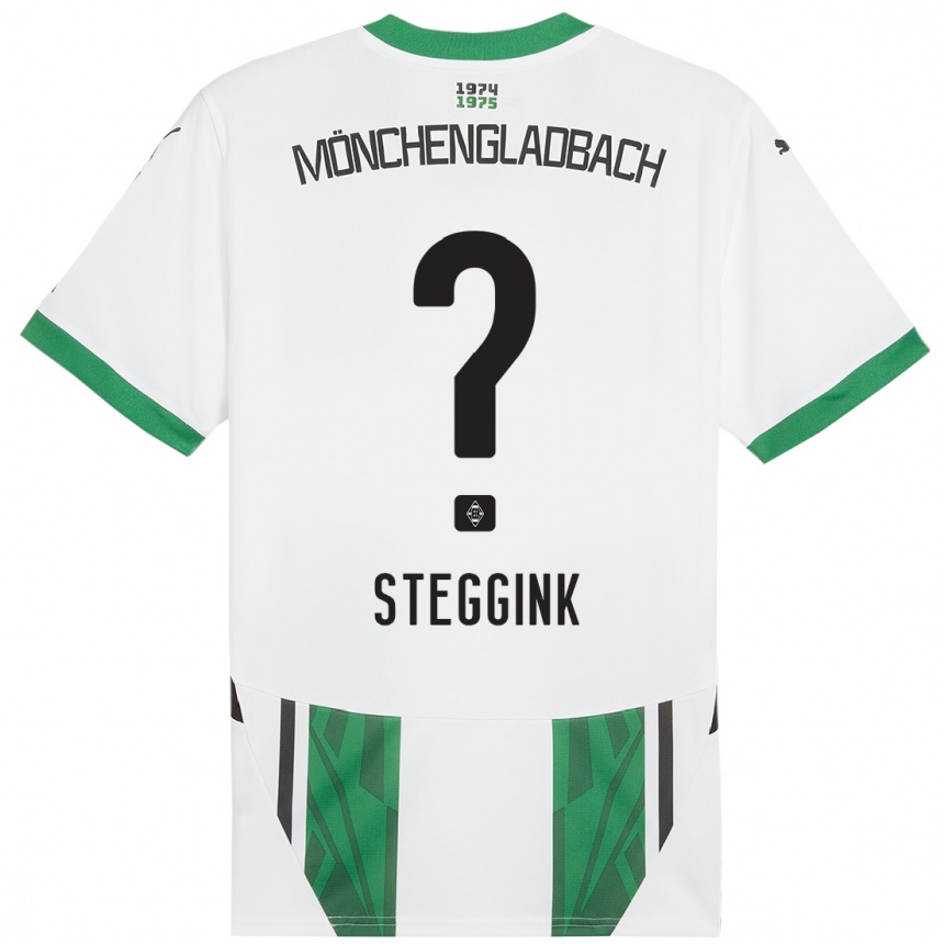 Női Labdarúgás Lennart Steggink #0 Fehér Zöld Hazai Jersey 2024/25 Mez Póló Ing