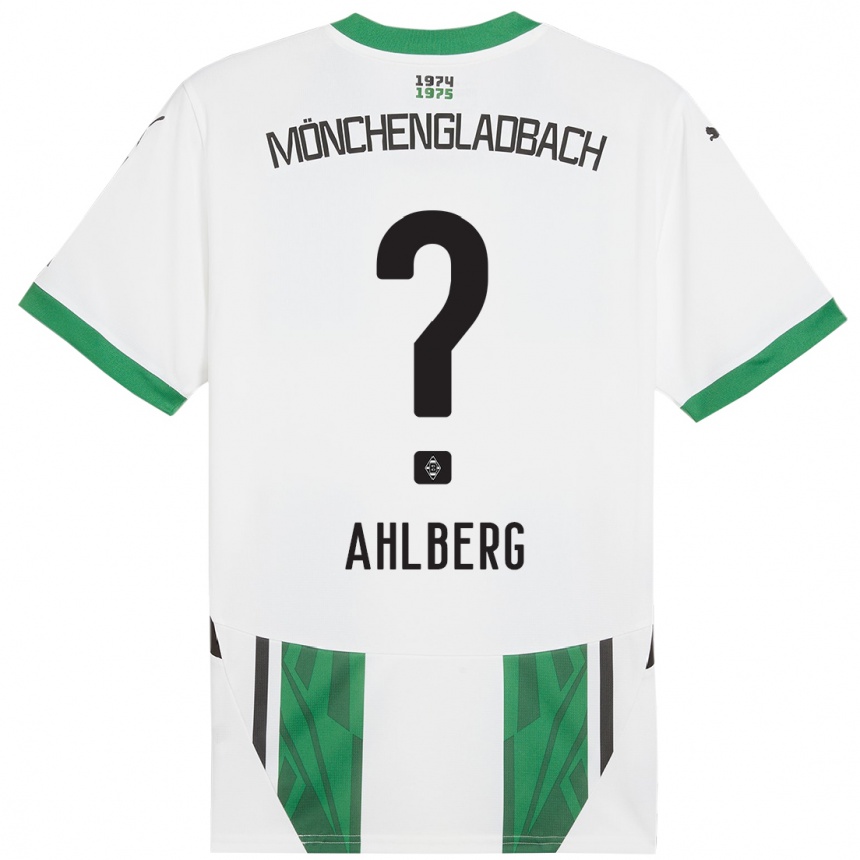 Női Labdarúgás Kevin Ahlberg #0 Fehér Zöld Hazai Jersey 2024/25 Mez Póló Ing