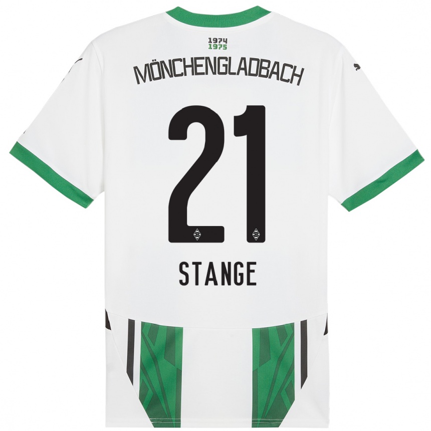 Női Labdarúgás Veit Stange #21 Fehér Zöld Hazai Jersey 2024/25 Mez Póló Ing