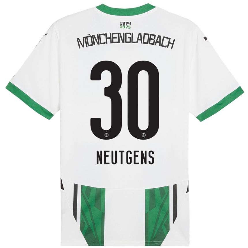 Női Labdarúgás Maximilian Neutgens #30 Fehér Zöld Hazai Jersey 2024/25 Mez Póló Ing