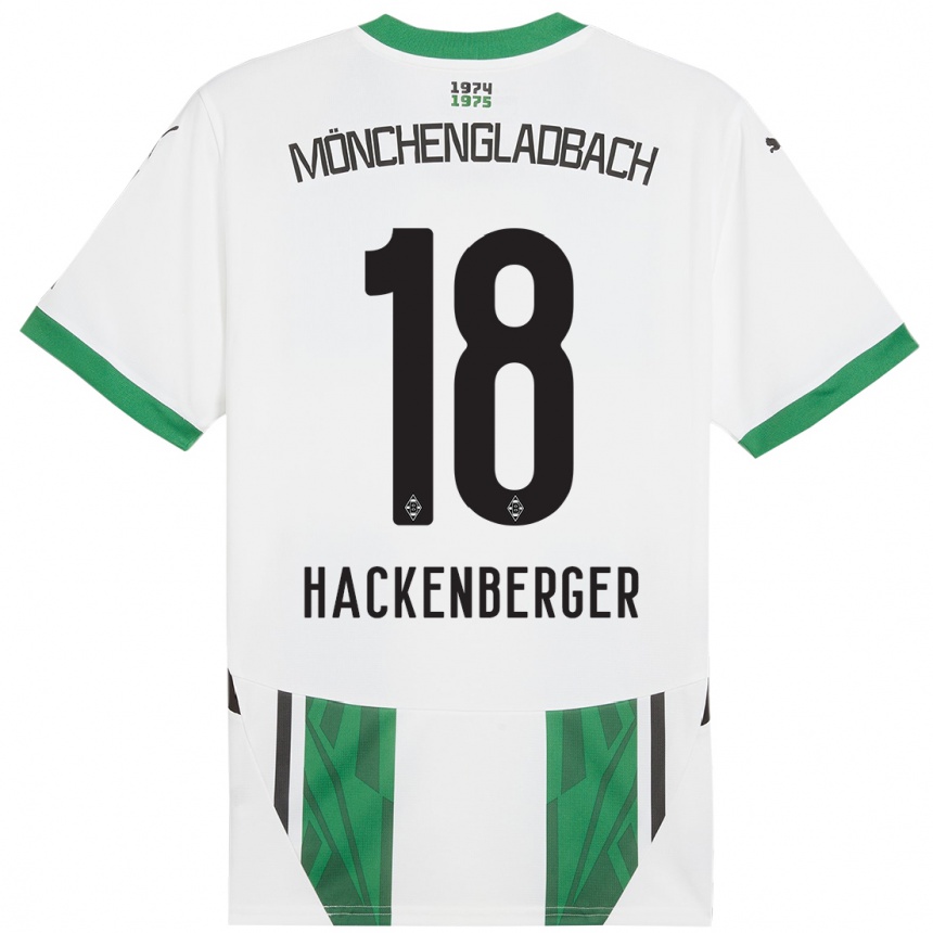 Női Labdarúgás Jessica Hackenberger #18 Fehér Zöld Hazai Jersey 2024/25 Mez Póló Ing