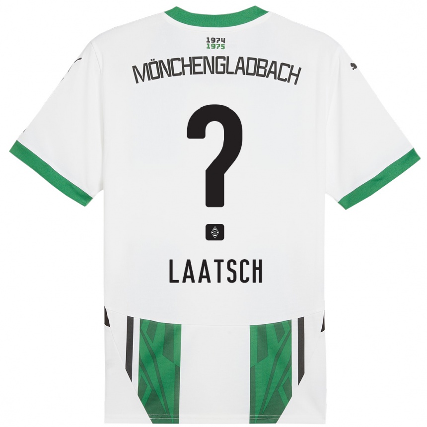 Női Labdarúgás Leonard Laatsch #0 Fehér Zöld Hazai Jersey 2024/25 Mez Póló Ing