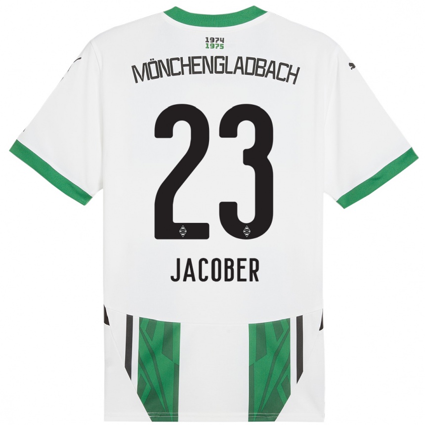 Női Labdarúgás Magdalena Jacober #23 Fehér Zöld Hazai Jersey 2024/25 Mez Póló Ing