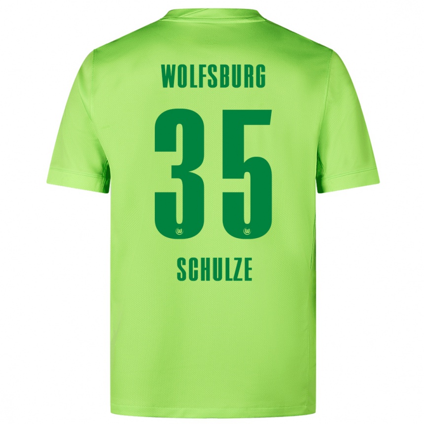 Női Labdarúgás Philipp Schulze #35 Fluoreszkáló Zöld Hazai Jersey 2024/25 Mez Póló Ing