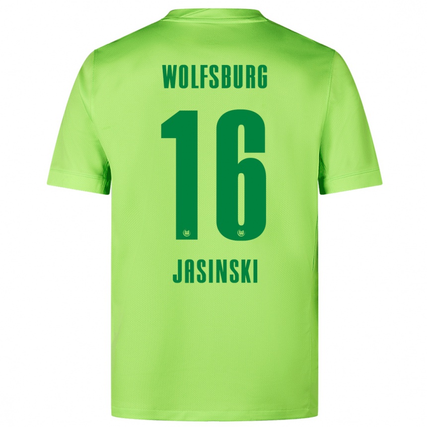 Női Labdarúgás Mateusz Jasinski #16 Fluoreszkáló Zöld Hazai Jersey 2024/25 Mez Póló Ing