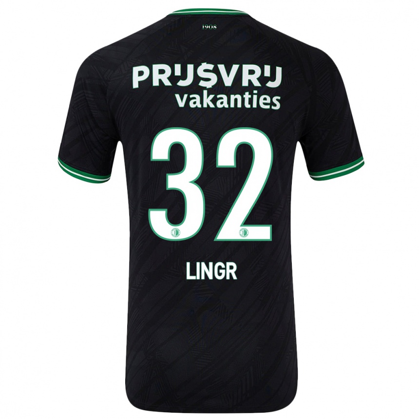 Női Labdarúgás Ondrej Lingr #32 Fekete Zöld Idegenbeli Jersey 2024/25 Mez Póló Ing