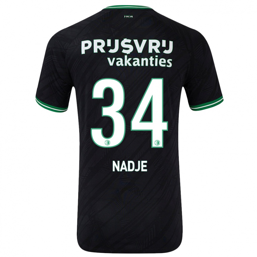 Női Labdarúgás Chris-Kévin Nadje #34 Fekete Zöld Idegenbeli Jersey 2024/25 Mez Póló Ing