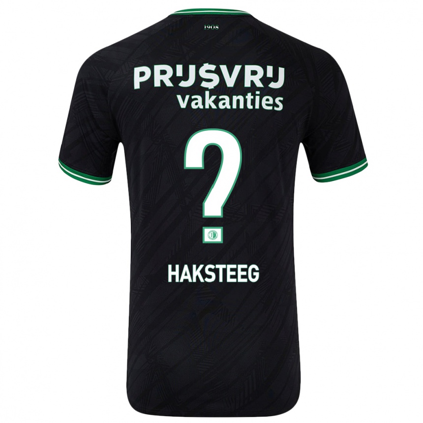 Női Labdarúgás Tim Haksteeg #0 Fekete Zöld Idegenbeli Jersey 2024/25 Mez Póló Ing