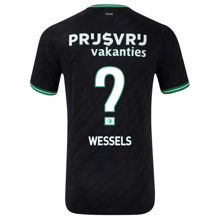 Női Labdarúgás Tijme Wessels #0 Fekete Zöld Idegenbeli Jersey 2024/25 Mez Póló Ing