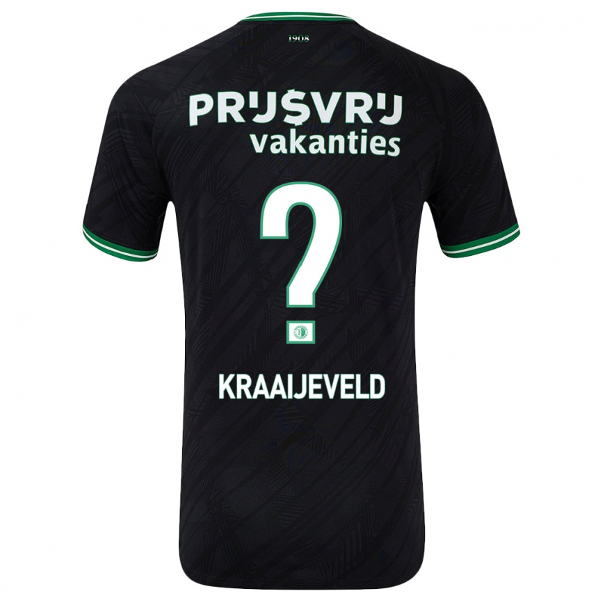 Női Labdarúgás Thijs Kraaijeveld #0 Fekete Zöld Idegenbeli Jersey 2024/25 Mez Póló Ing