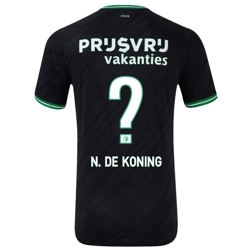 Női Labdarúgás Nick De Koning #0 Fekete Zöld Idegenbeli Jersey 2024/25 Mez Póló Ing