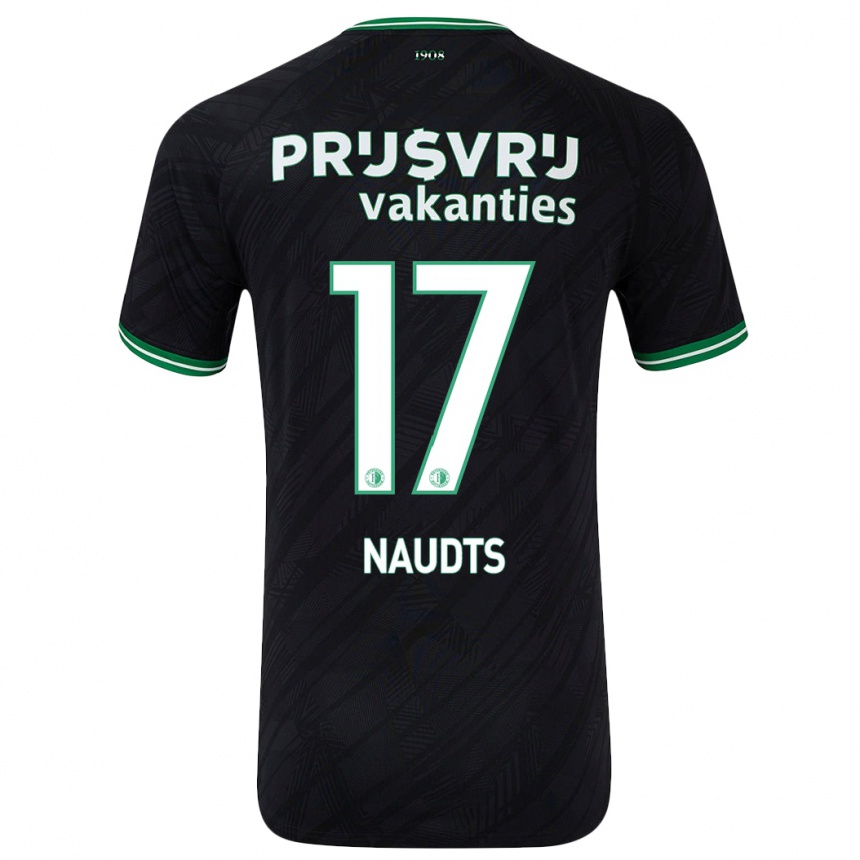 Női Labdarúgás Jamir Naudts #17 Fekete Zöld Idegenbeli Jersey 2024/25 Mez Póló Ing