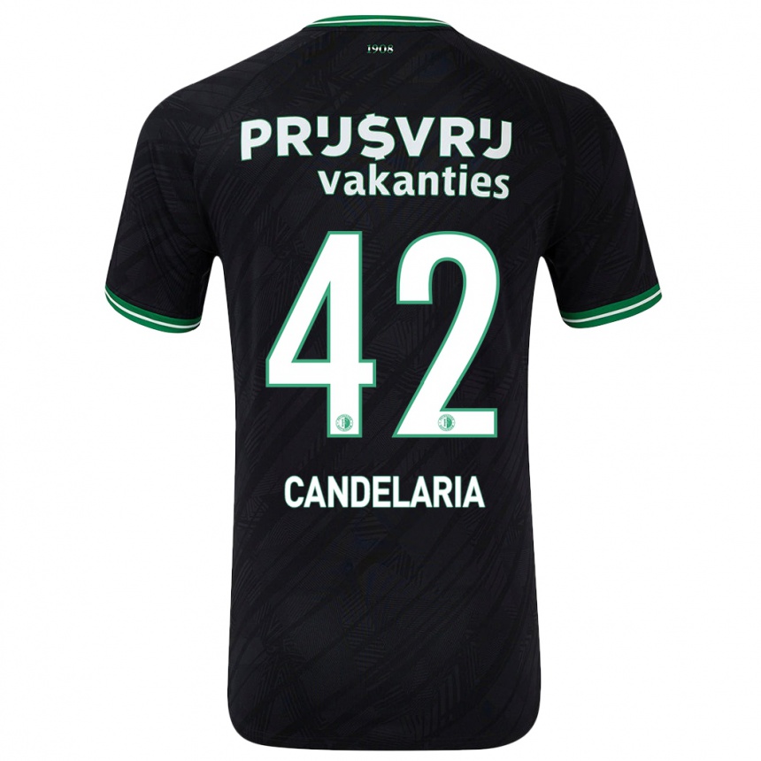 Női Labdarúgás Jayden Candelaria #42 Fekete Zöld Idegenbeli Jersey 2024/25 Mez Póló Ing