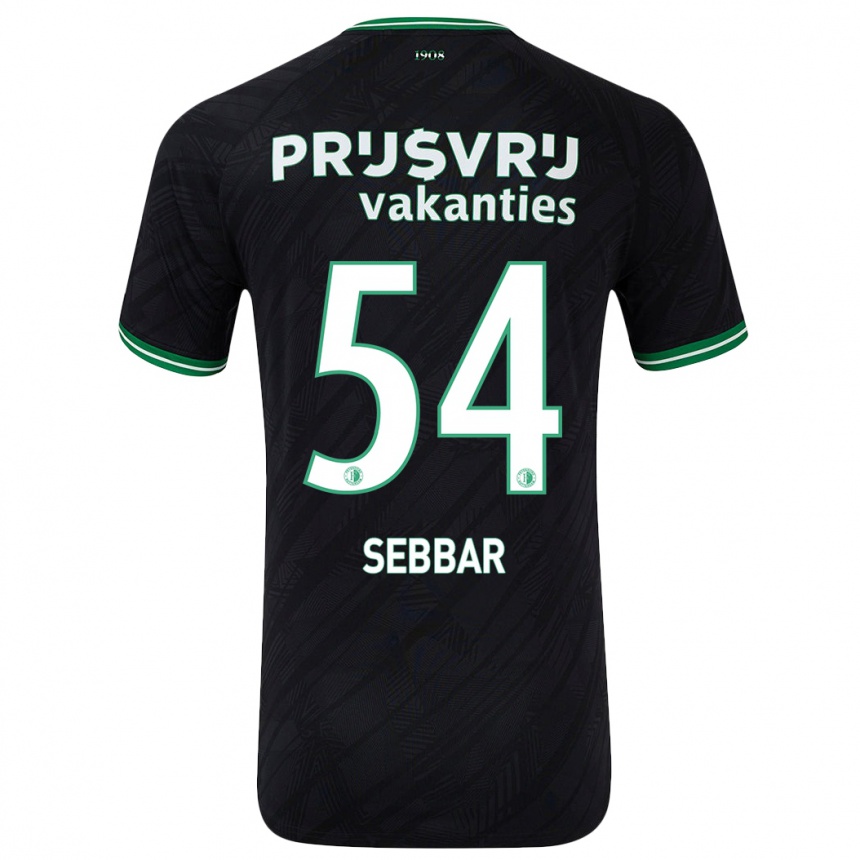 Női Labdarúgás Marouane Sebbar #54 Fekete Zöld Idegenbeli Jersey 2024/25 Mez Póló Ing