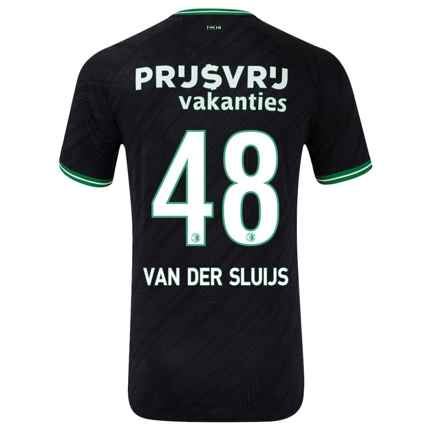 Női Labdarúgás Joep Van Der Sluijs #48 Fekete Zöld Idegenbeli Jersey 2024/25 Mez Póló Ing