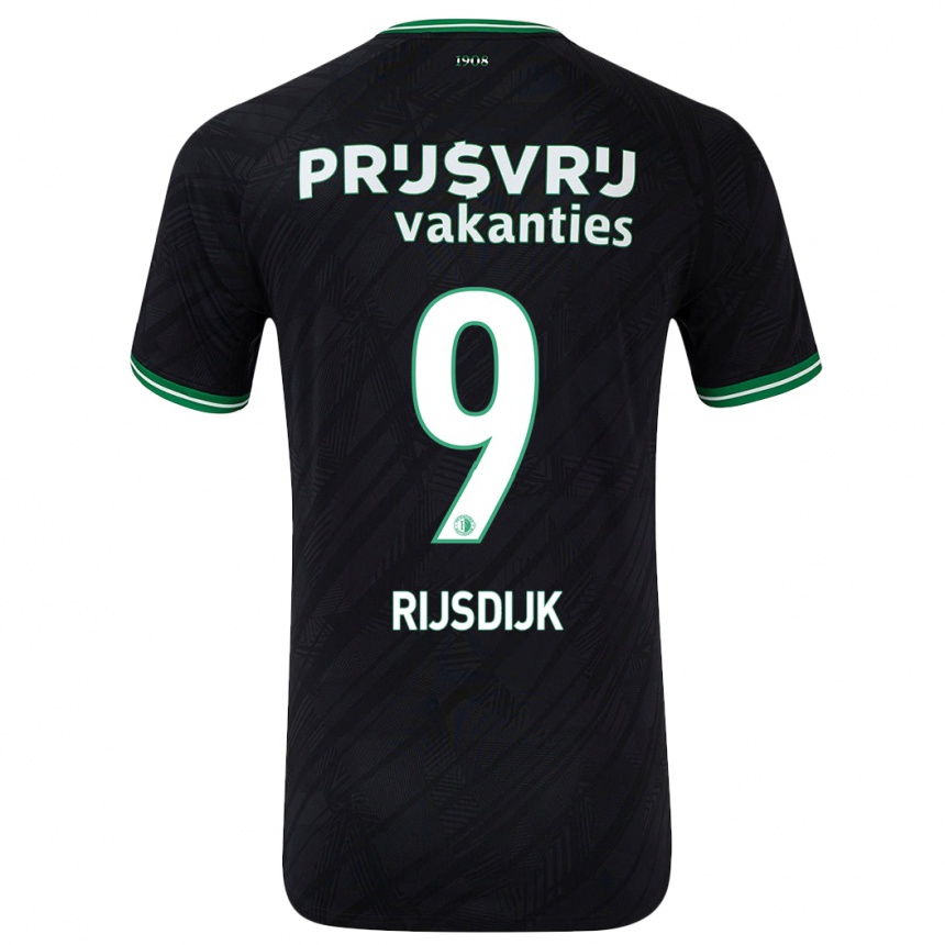 Női Labdarúgás Pia Rijsdijk #9 Fekete Zöld Idegenbeli Jersey 2024/25 Mez Póló Ing