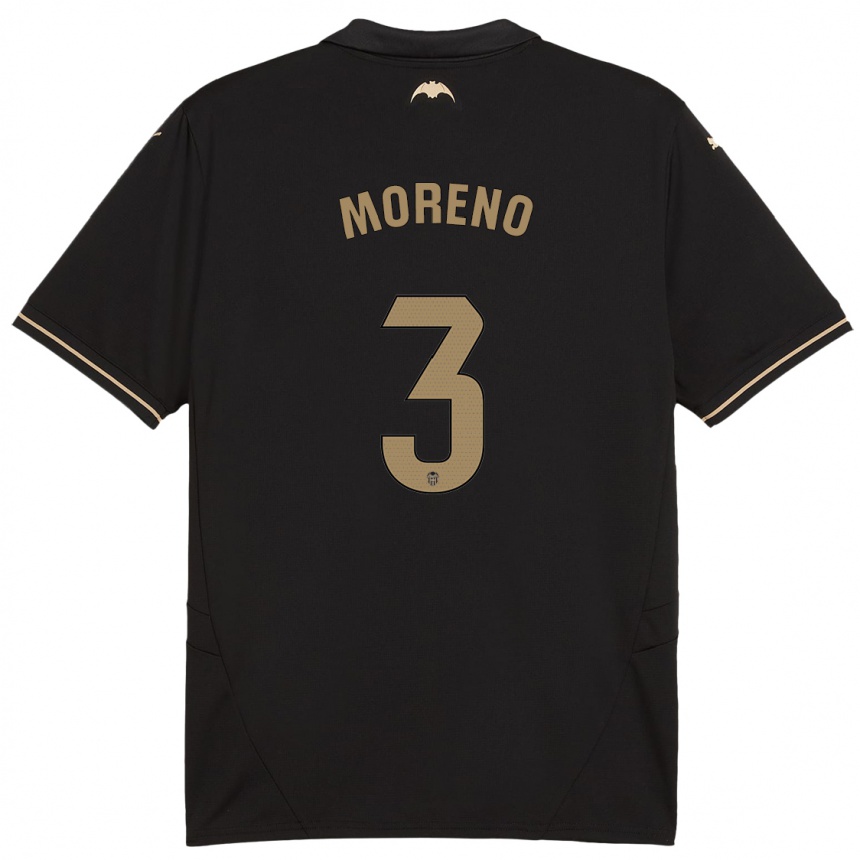 Női Labdarúgás Diego Moreno #3 Fekete Idegenbeli Jersey 2024/25 Mez Póló Ing