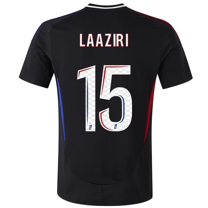 Női Labdarúgás Achraf Laaziri #15 Fekete Idegenbeli Jersey 2024/25 Mez Póló Ing