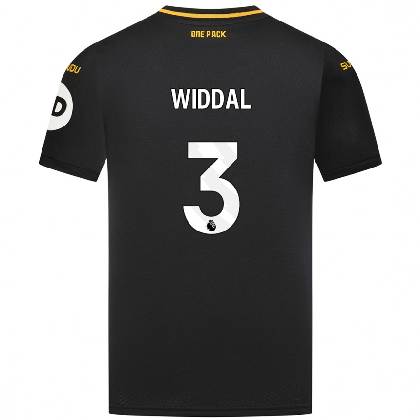 Női Labdarúgás Natalie Widdal #3 Fekete Idegenbeli Jersey 2024/25 Mez Póló Ing