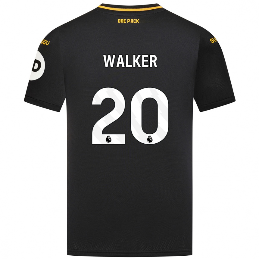 Női Labdarúgás Lowri Walker #20 Fekete Idegenbeli Jersey 2024/25 Mez Póló Ing