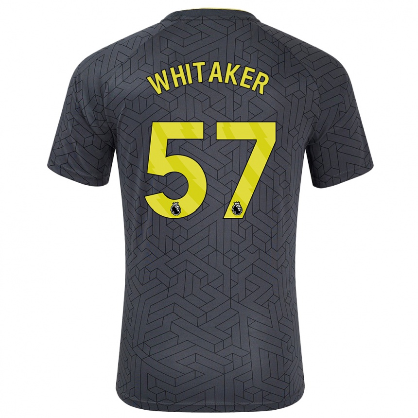 Női Labdarúgás Charlie Whitaker #57 Fekete Sárga Idegenbeli Jersey 2024/25 Mez Póló Ing