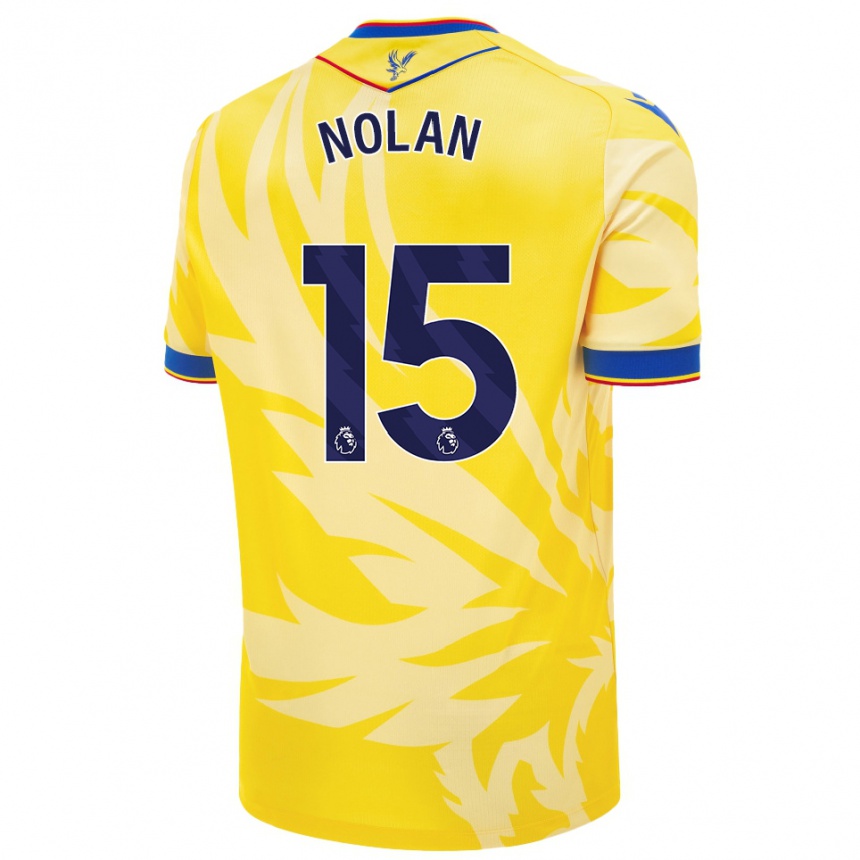 Női Labdarúgás Hayley Nolan #15 Sárga Idegenbeli Jersey 2024/25 Mez Póló Ing