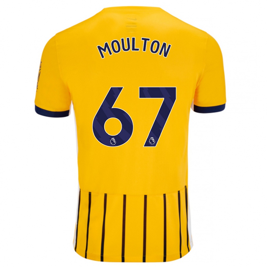 Női Labdarúgás Remeiro Moulton #67 Arany Kék Csíkos Idegenbeli Jersey 2024/25 Mez Póló Ing