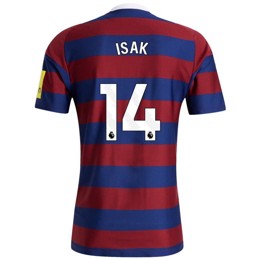 Női Labdarúgás Alexander Isak #14 Bordó Sötétkék Idegenbeli Jersey 2024/25 Mez Póló Ing