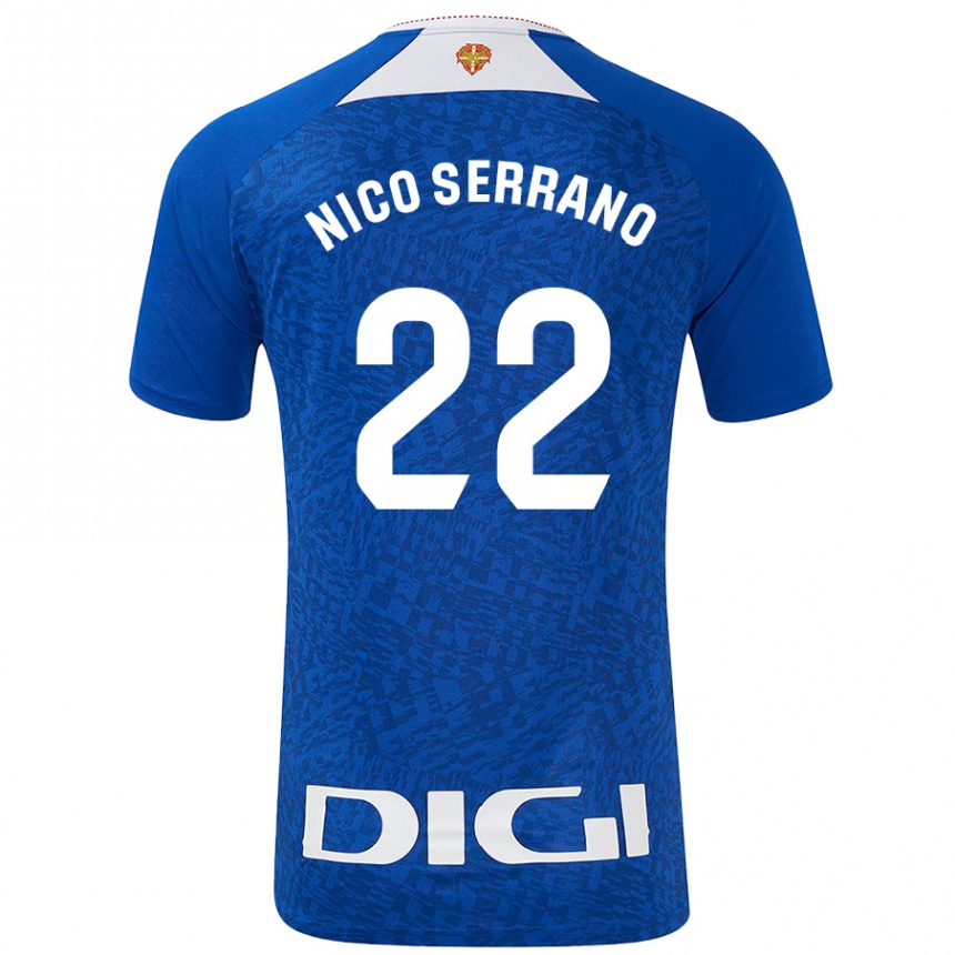 Női Labdarúgás Nico Serrano #22 Királykék Idegenbeli Jersey 2024/25 Mez Póló Ing