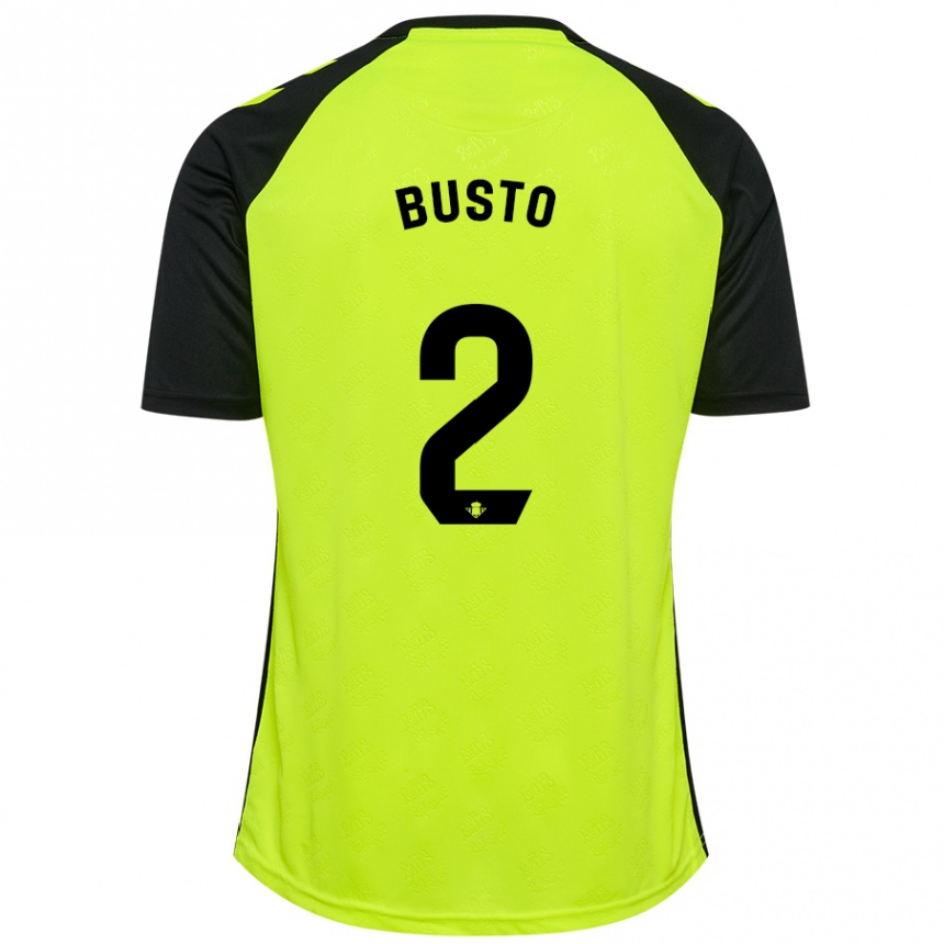 Női Labdarúgás Pablo Busto #2 Fluoreszkáló Sárga Fekete Idegenbeli Jersey 2024/25 Mez Póló Ing