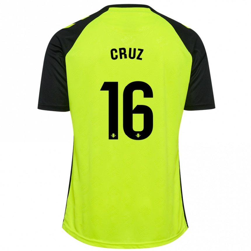 Női Labdarúgás Juan Cruz #16 Fluoreszkáló Sárga Fekete Idegenbeli Jersey 2024/25 Mez Póló Ing