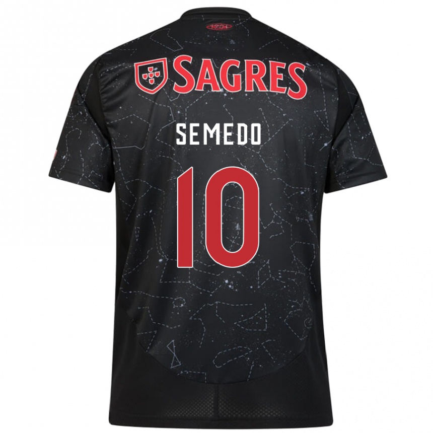 Női Labdarúgás Andreson Semedo #10 Fekete Piros Idegenbeli Jersey 2024/25 Mez Póló Ing