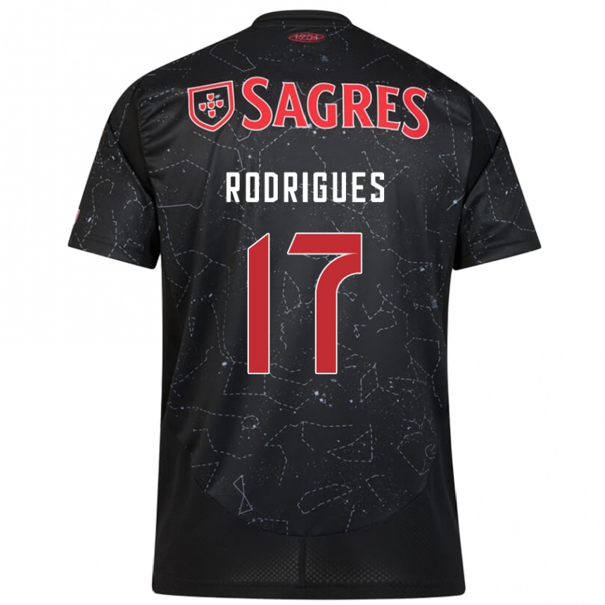 Női Labdarúgás Tiago Rodrigues #17 Fekete Piros Idegenbeli Jersey 2024/25 Mez Póló Ing