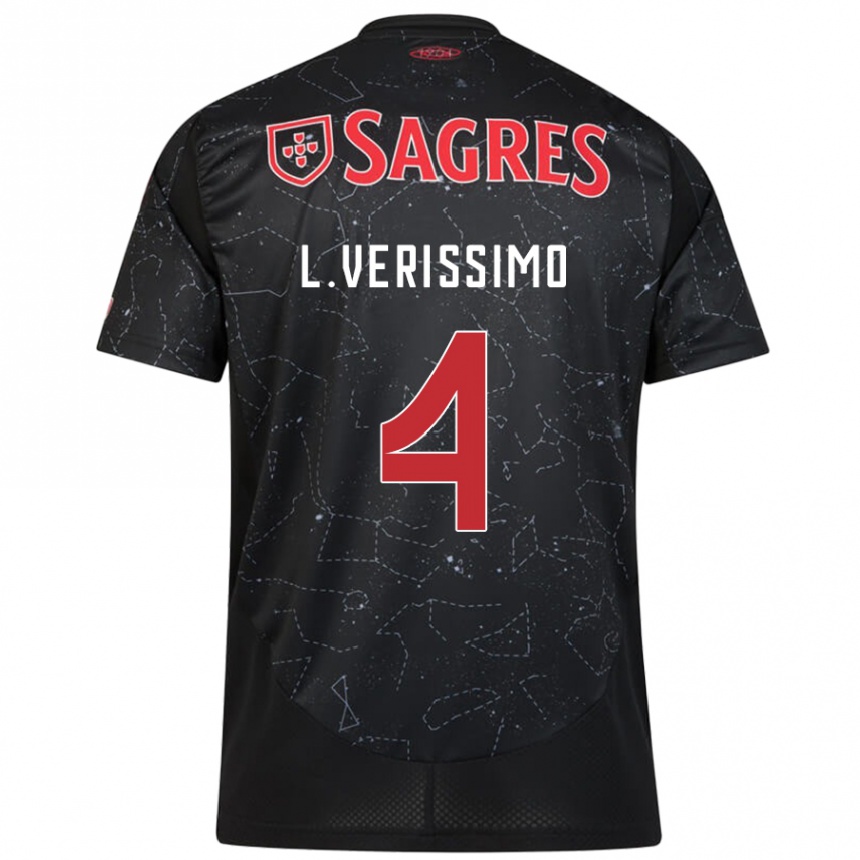 Női Labdarúgás Lucas Verissimo #4 Fekete Piros Idegenbeli Jersey 2024/25 Mez Póló Ing