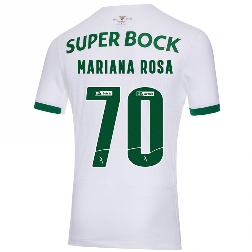 Női Labdarúgás Mariana Silva Pinto Vilaça Da Rosa #70 Fehér Zöld Idegenbeli Jersey 2024/25 Mez Póló Ing