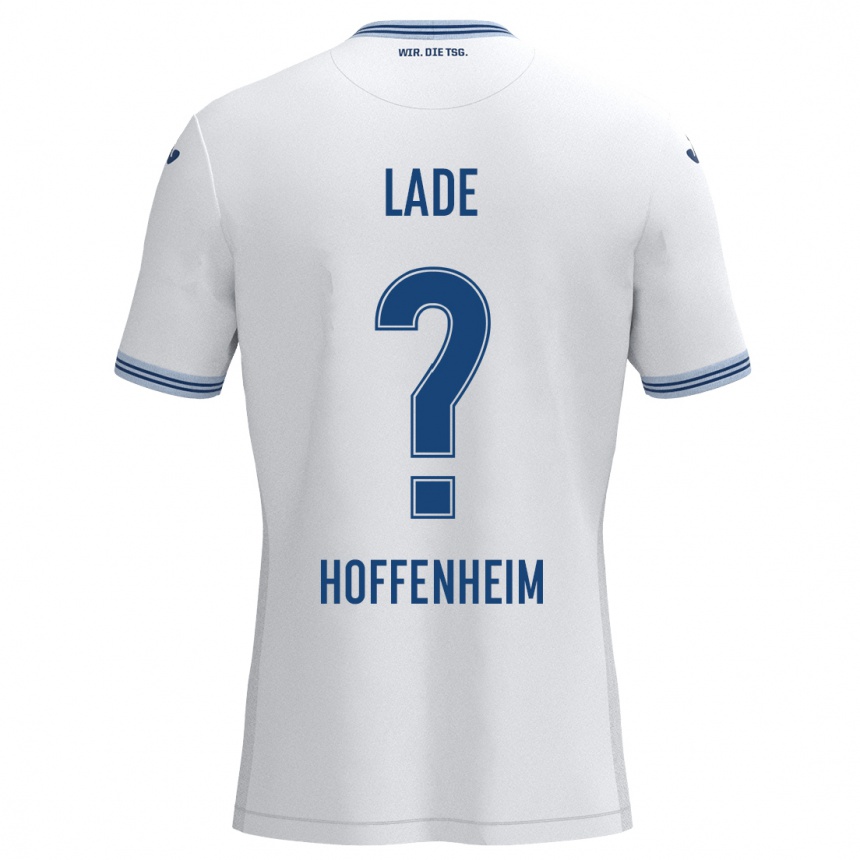 Női Labdarúgás Benjamin Lade #0 Fehér Kék Idegenbeli Jersey 2024/25 Mez Póló Ing