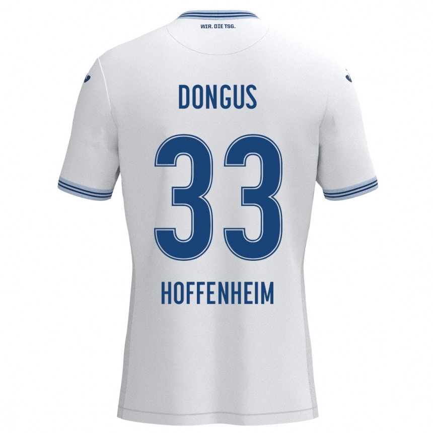 Női Labdarúgás Fabienne Dongus #33 Fehér Kék Idegenbeli Jersey 2024/25 Mez Póló Ing