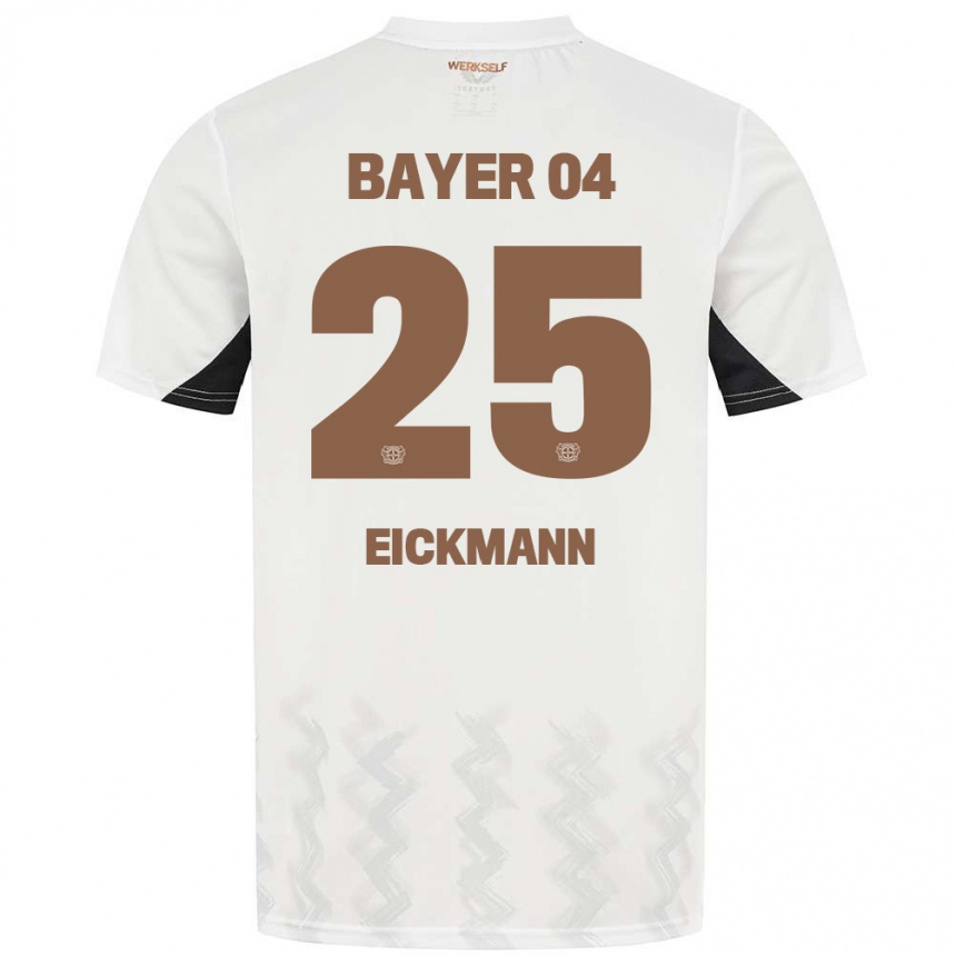 Női Labdarúgás Mia Eickmann #25 Fehér Fekete Idegenbeli Jersey 2024/25 Mez Póló Ing