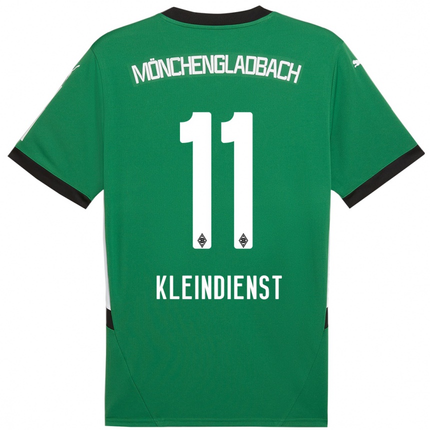 Női Labdarúgás Tim Kleindienst #11 Zöld Fehér Idegenbeli Jersey 2024/25 Mez Póló Ing