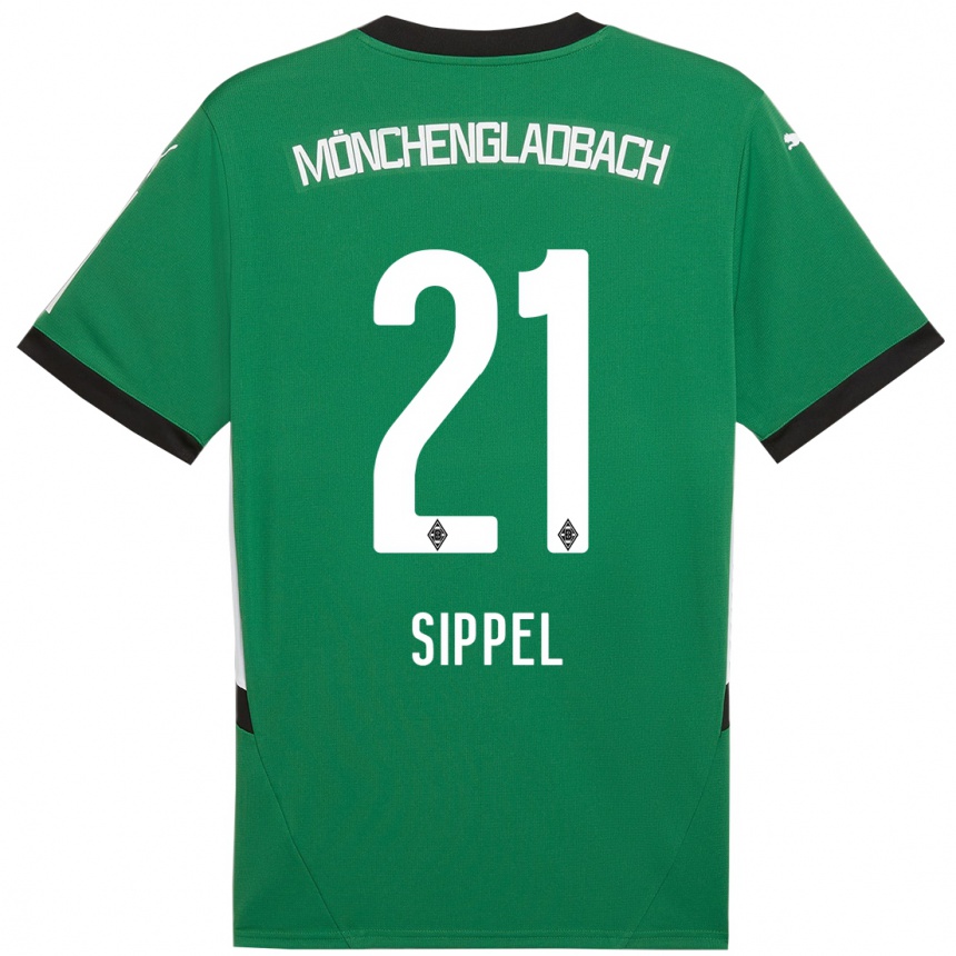 Női Labdarúgás Tobias Sippel #21 Zöld Fehér Idegenbeli Jersey 2024/25 Mez Póló Ing