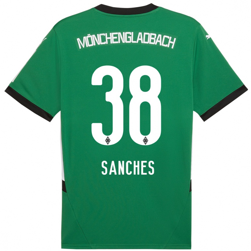 Női Labdarúgás Yvandro Borges Sanches #38 Zöld Fehér Idegenbeli Jersey 2024/25 Mez Póló Ing