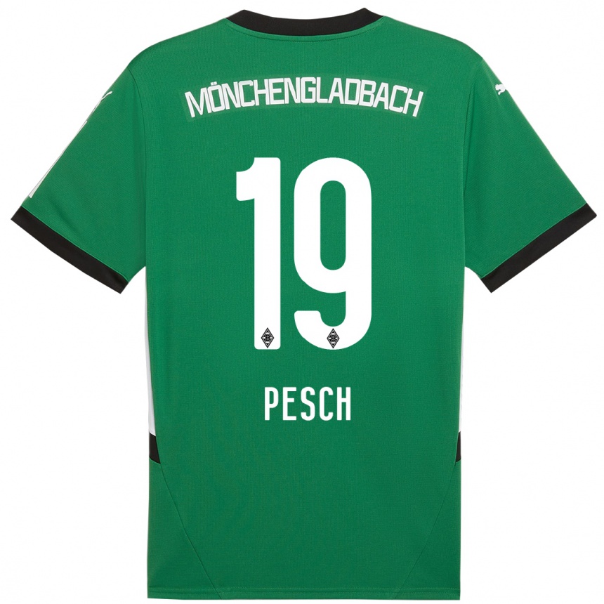 Női Labdarúgás Noah Pesch #19 Zöld Fehér Idegenbeli Jersey 2024/25 Mez Póló Ing