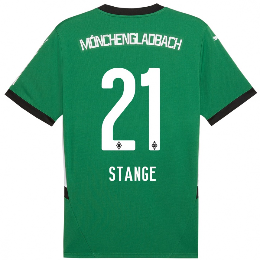 Női Labdarúgás Veit Stange #21 Zöld Fehér Idegenbeli Jersey 2024/25 Mez Póló Ing