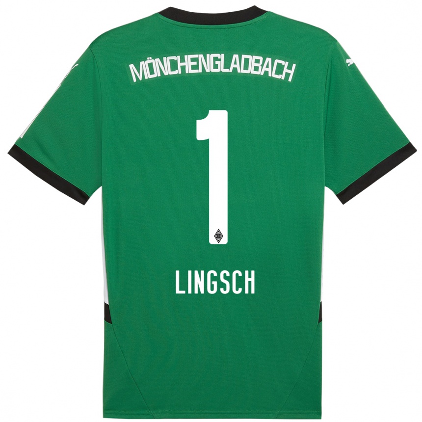 Női Labdarúgás Tina Lingsch #1 Zöld Fehér Idegenbeli Jersey 2024/25 Mez Póló Ing