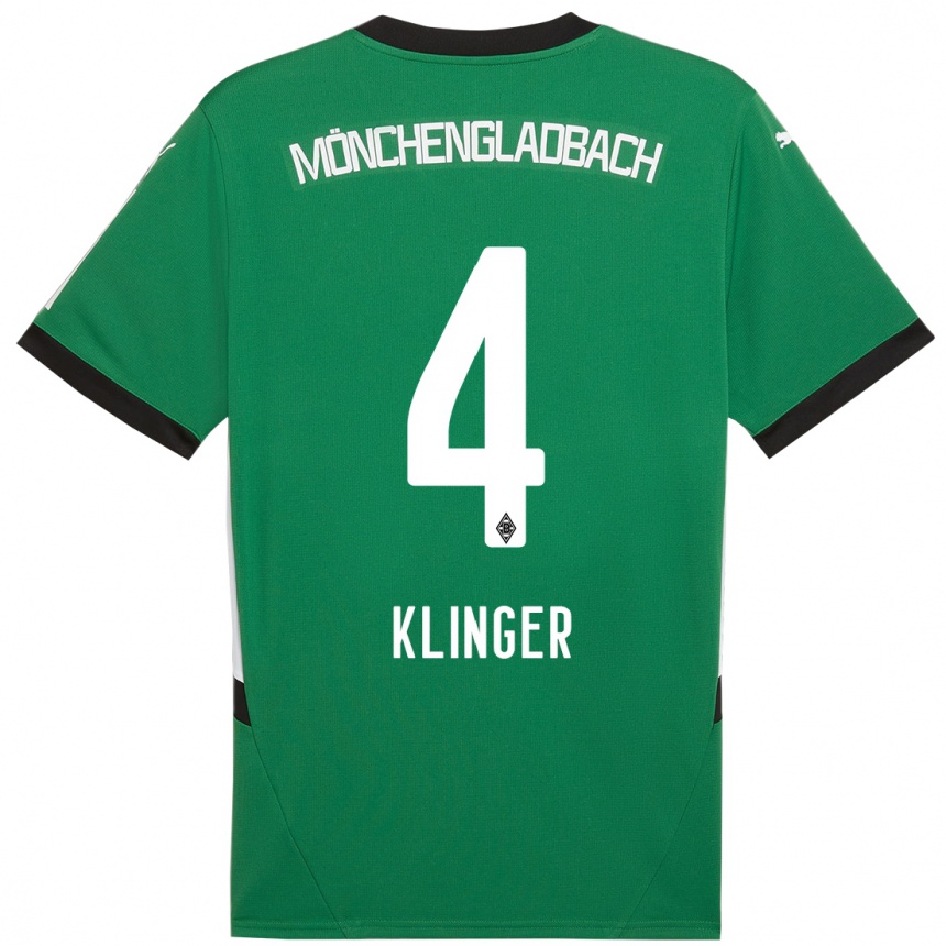 Női Labdarúgás Nina Klinger #4 Zöld Fehér Idegenbeli Jersey 2024/25 Mez Póló Ing