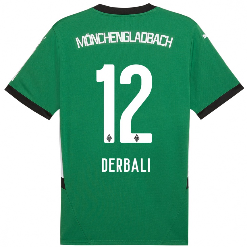 Női Labdarúgás Louisa Derbali #12 Zöld Fehér Idegenbeli Jersey 2024/25 Mez Póló Ing