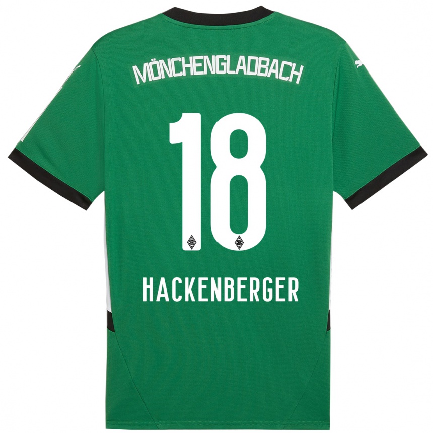 Női Labdarúgás Jessica Hackenberger #18 Zöld Fehér Idegenbeli Jersey 2024/25 Mez Póló Ing