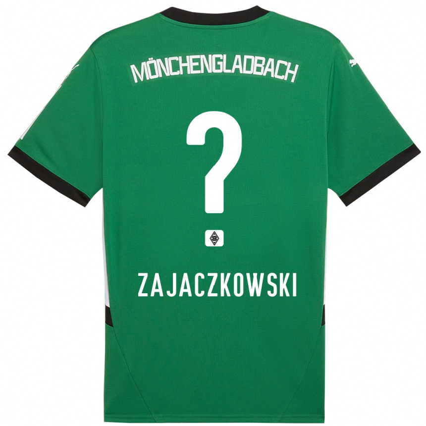 Női Labdarúgás Vincent Zajaczkowski #0 Zöld Fehér Idegenbeli Jersey 2024/25 Mez Póló Ing