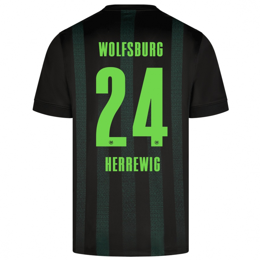 Női Labdarúgás Max Herrewig #24 Sötétzöld Idegenbeli Jersey 2024/25 Mez Póló Ing