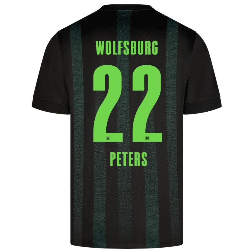 Női Labdarúgás Laurin Peters #22 Sötétzöld Idegenbeli Jersey 2024/25 Mez Póló Ing